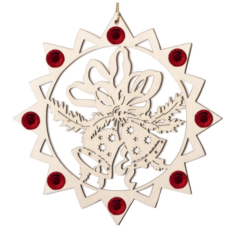 Décoration de Noël Étoile avec cloches et cristaux