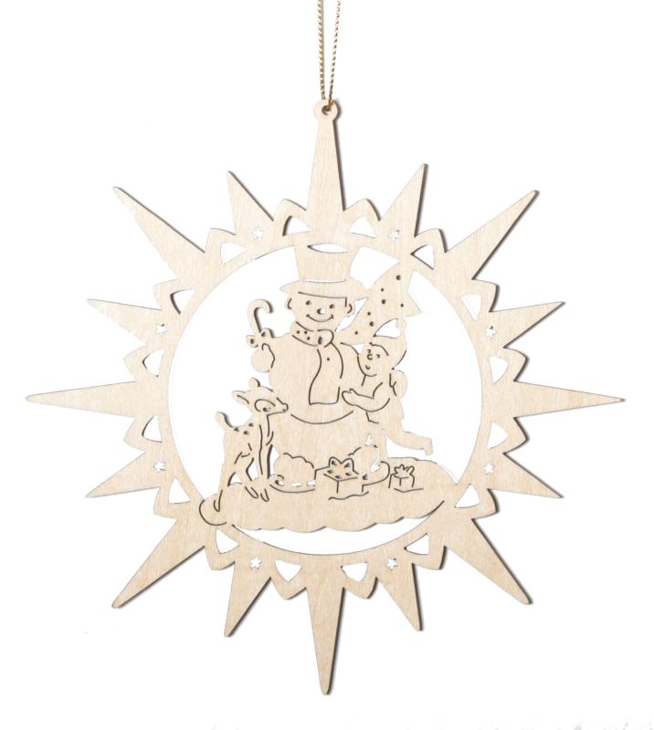 Étoile avec bonhomme de neige