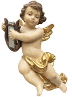 Ange volant en bois avec lyre