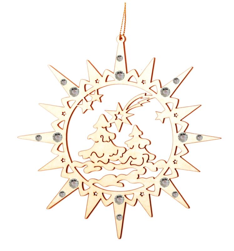 Étoile avec ambiance de Noël et cristaux de Swarovski