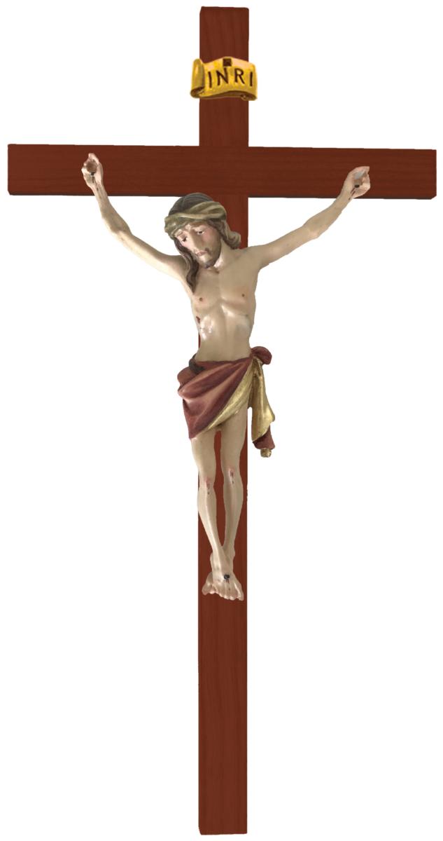 Crucifix avec croix droite en bois foncé