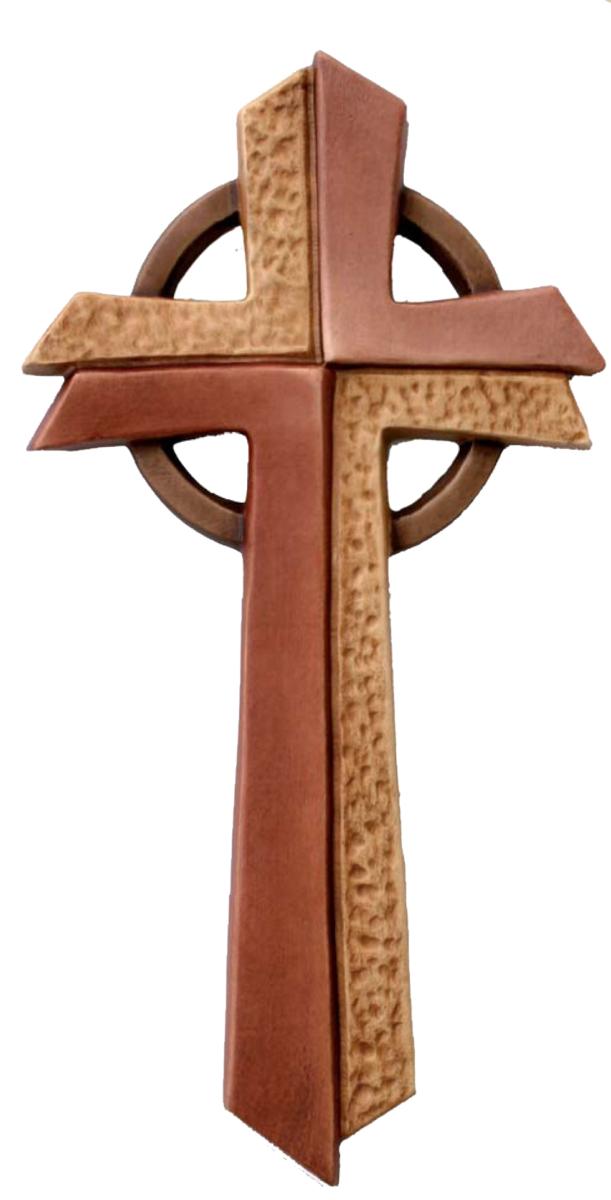 Holzkreuz mit Lebenkreis - mit Ölfarben lasiert