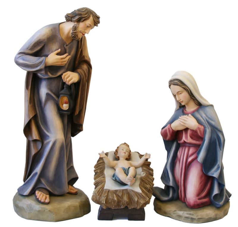 Nativité en fibre de verre, Joseph, Marie, Enfant