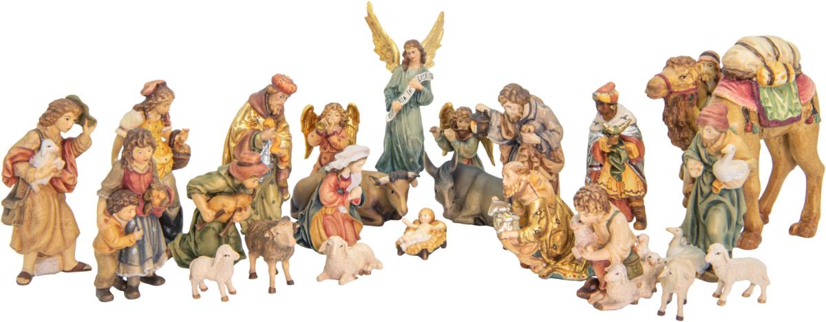 Crèche avec 24 figurines