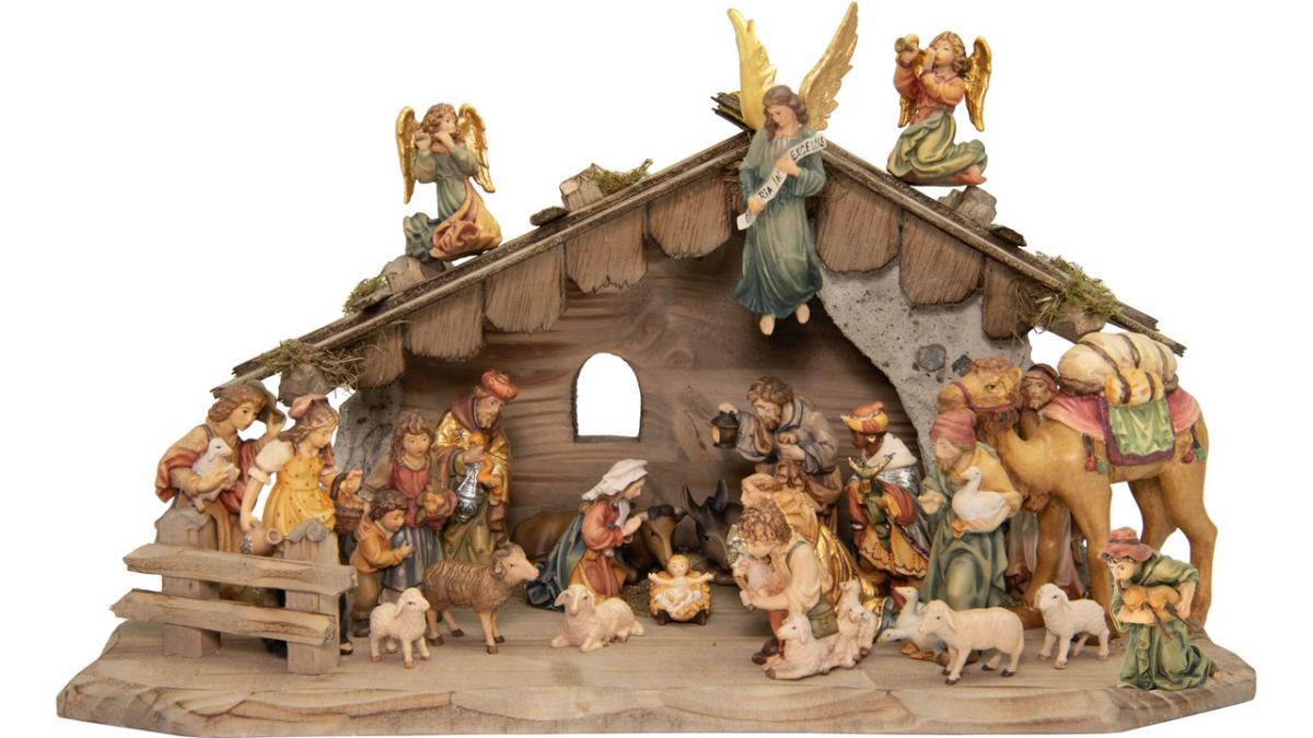 Crèche Matteo de 24 pièces avec cabane