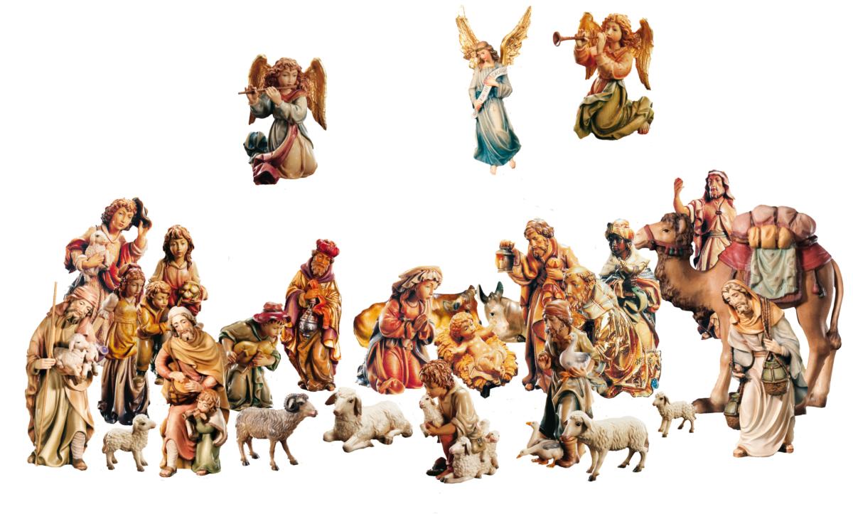 Crèche Matthieu 27 figurines en bois