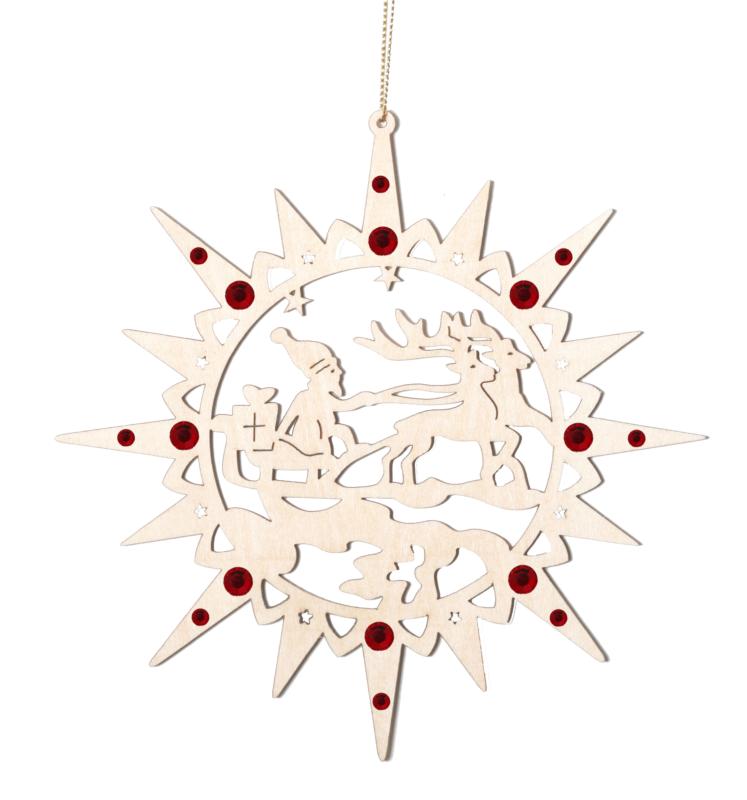 Étoile avec élans et cristaux de Swarovski