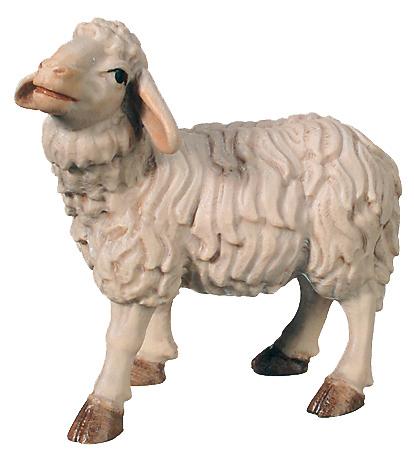 Stehendes Schaf aus Ahornholz - mit Ölfarben lasiert