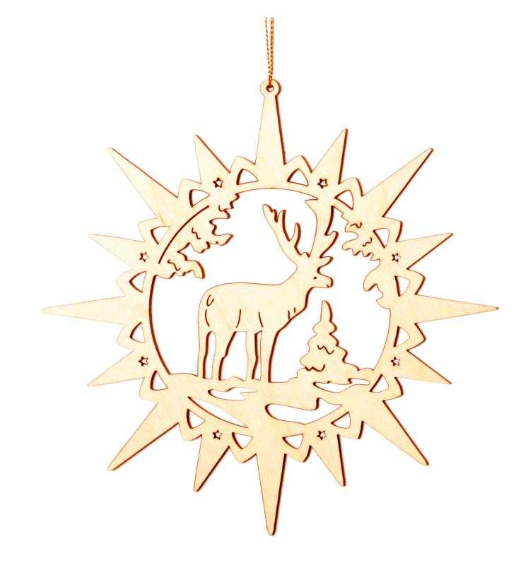 Étoile avec élan - ornements de sapin de Noël