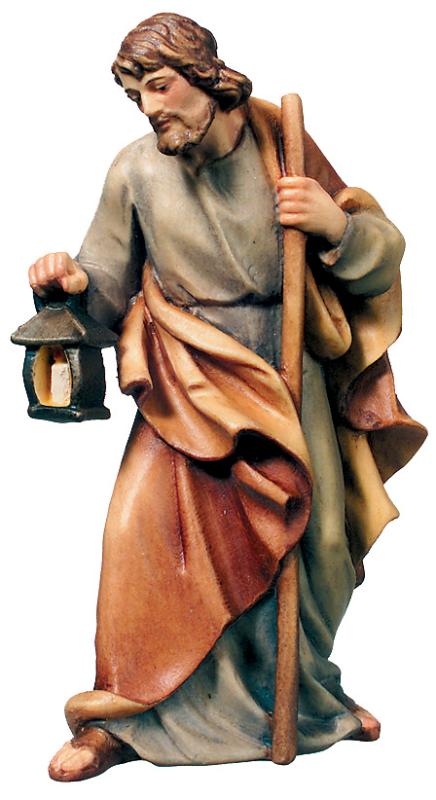 Der heilige Joseph hält eine Laterne - mit Ölfarben lasiert