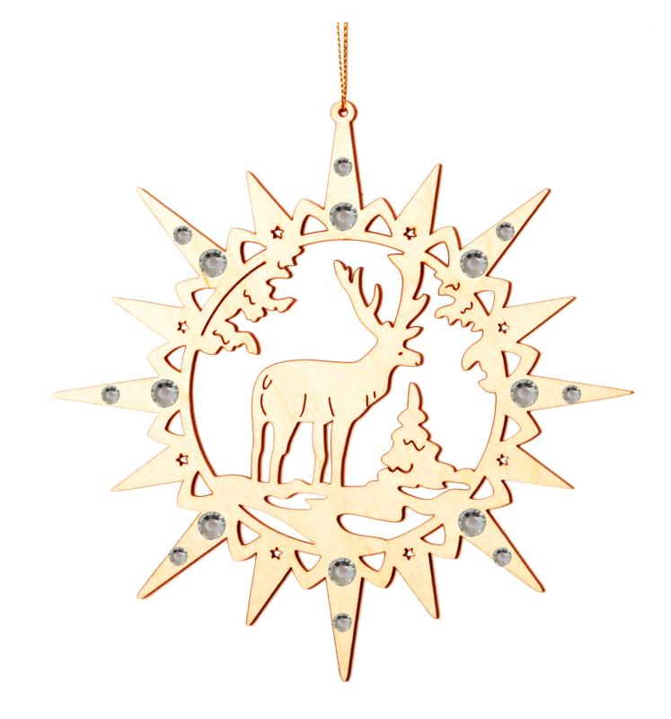 Etoile avec élan et cristaux Swarovski