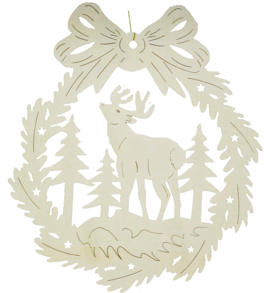 Décoration en bois avec cerf