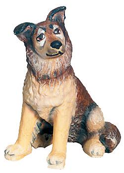 Schäferhund aus Holz - mit Ölfarben lasiert