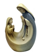 Madonna mit Bernadette in modernen Stil aus Holz - mit Ölfarben lasiert