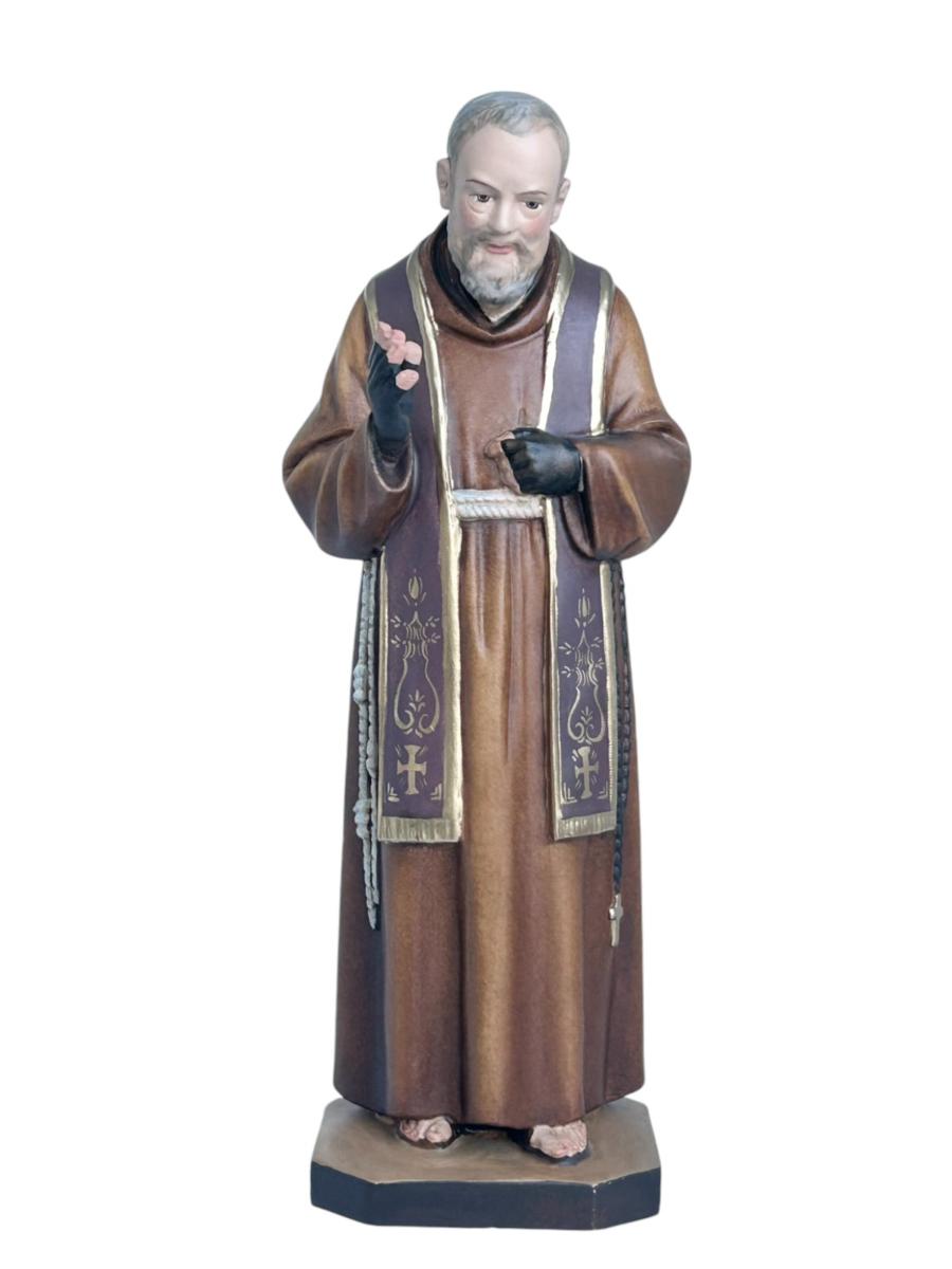 Padre Pio avec stigmates en bois