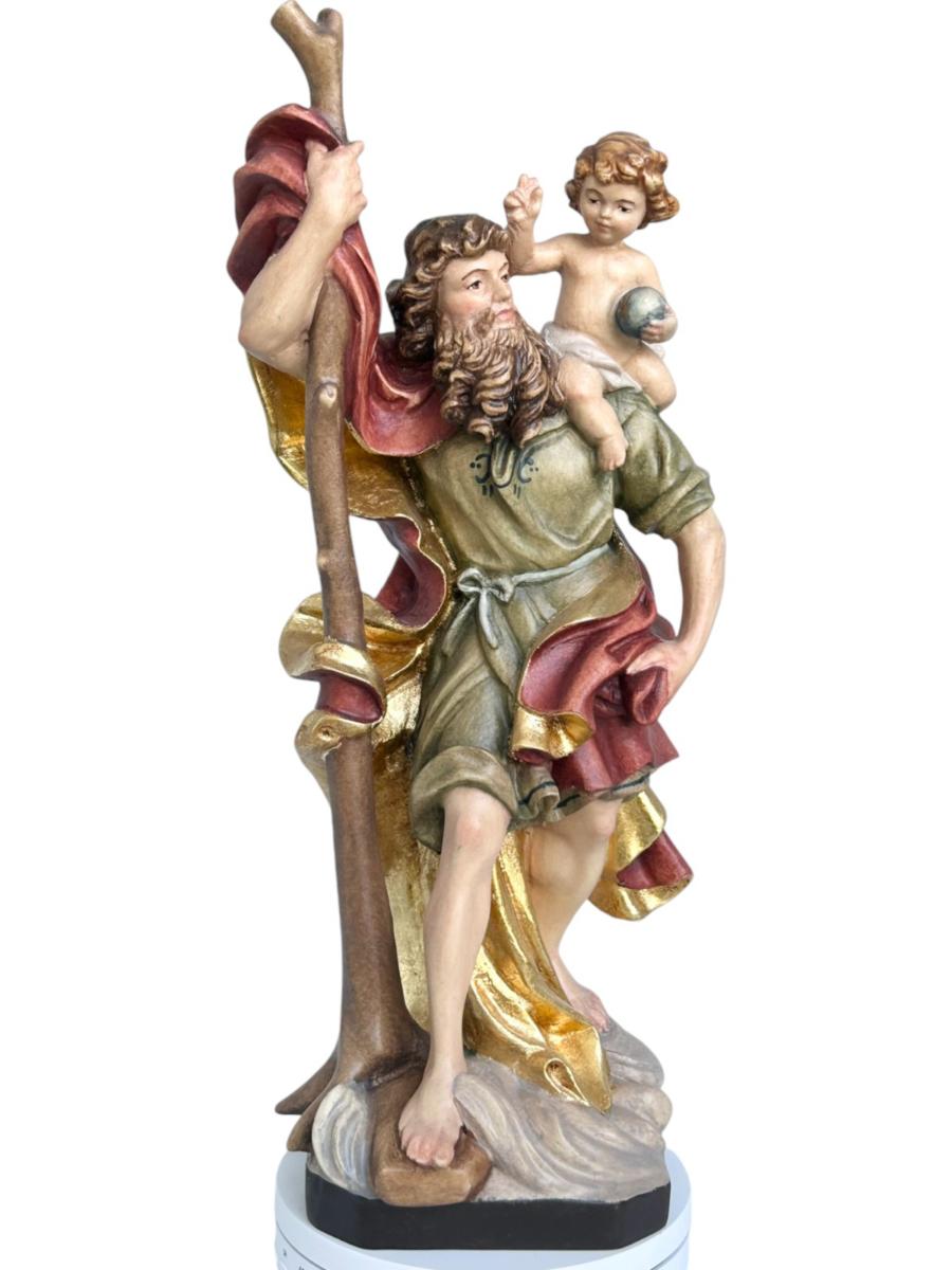 Saint Christophe sculpté en bois d'érable