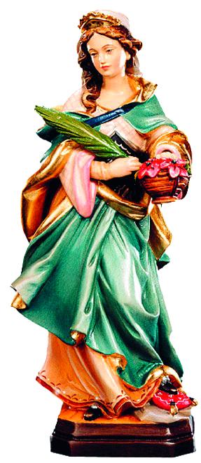 Heilige Dorothea mit Blumenkorb - mit Ölfarben lasiert