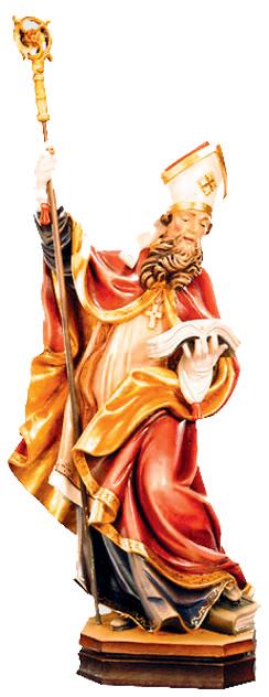 St. Blasius représenté avec un livre et un cierge en bois