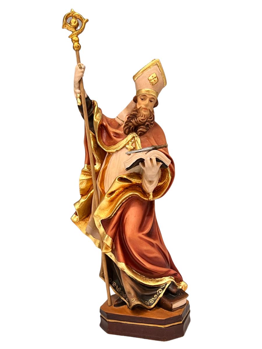 Saint Boniface représenté avec livre et épée en bois