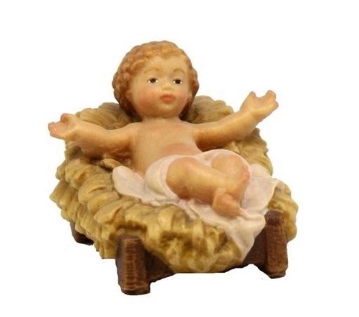 Enfant Jésus avec berceau en bois