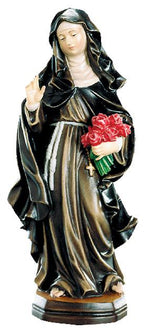 Sainte Thérèse avec un faisceau de roses en bois