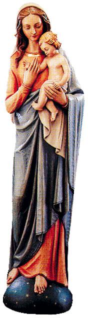 Madonna der Erde aus Holz - mit Ölfarben lasiert