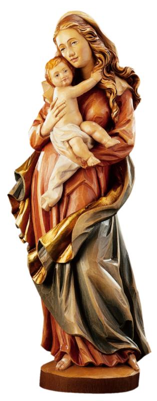 Madonna der Begegnung aus Holz - mit Ölfarben lasiert