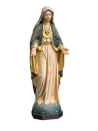 Herz Maria Statue aus Holz - mit Ölfarben lasiert