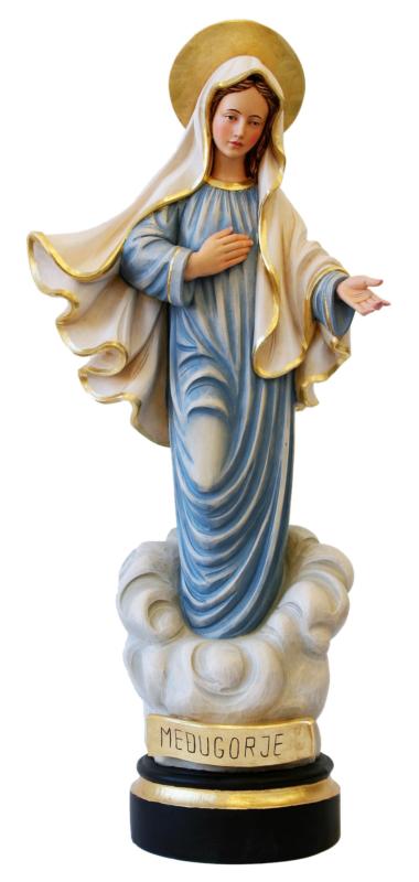 Madonna von Medjugorje aus Kunststoff - mit Ölfarben lasiert