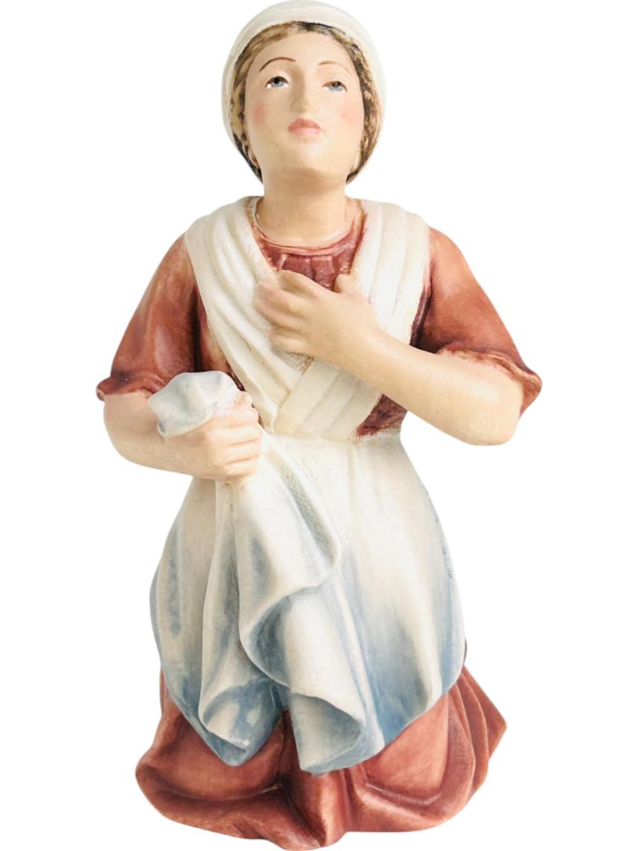 Bernadette aus Ahornholz geschnitzt und handbemalt - Dolfi Marienfigur - mit Ölfarben lasiert