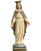 Vierge Marie miraculeuse avec couronne en bois