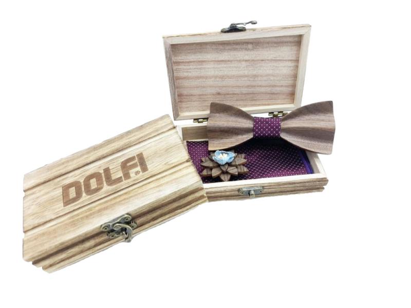 Set noeud papillon en bois violet