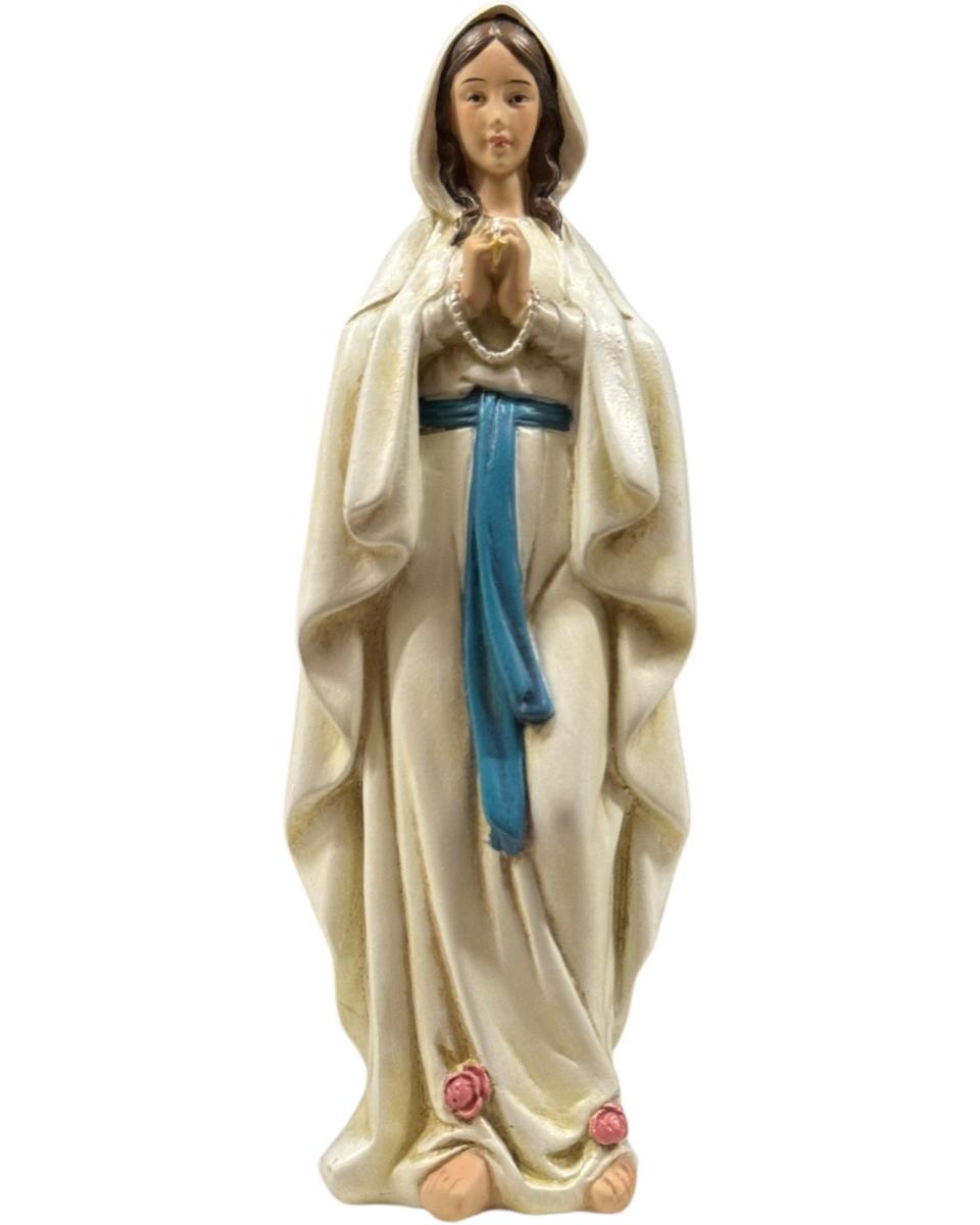 Madone de Lourdes en pâte de bois