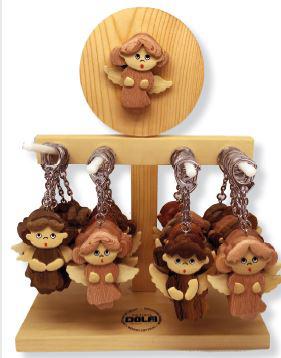 24 porte-clés ange en bois