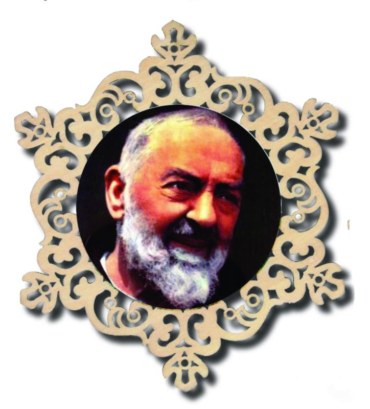 Hl. Padre Pio aus Holz Lasercut
