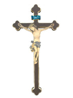 Christuskörper auf Kreuz - Blaues Tuch