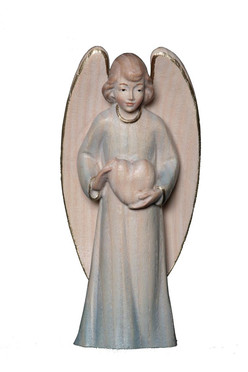 Ange gardien avec cœur en bois d'érable