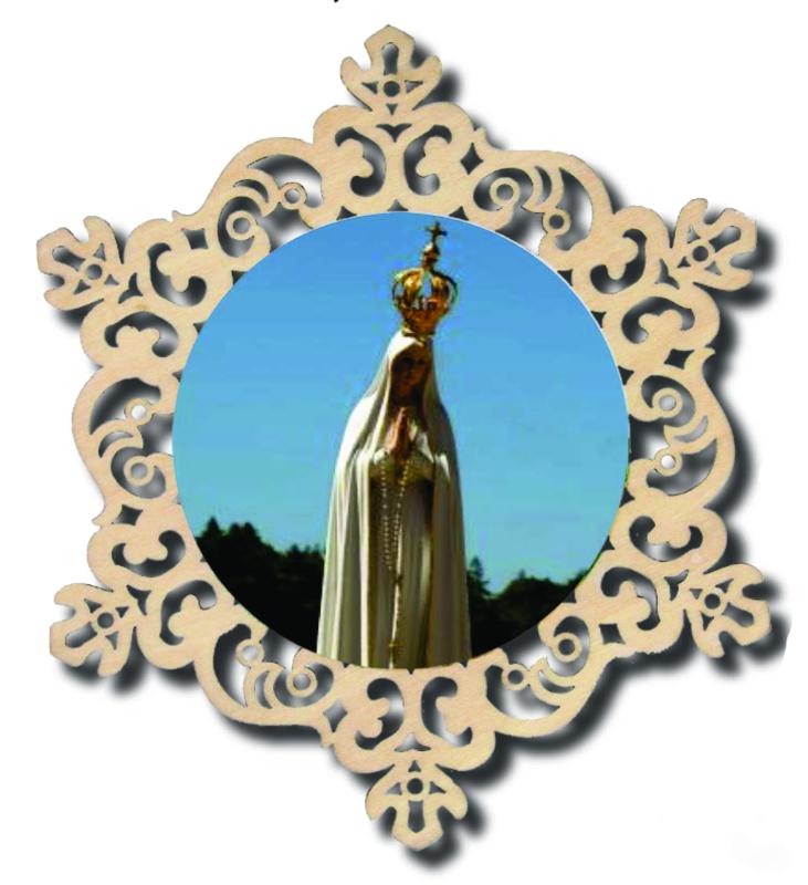Madonna von Fatima Lasercut Holz zum hängen