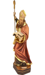St. Eribert sculpté en bois massif avec livre en bois