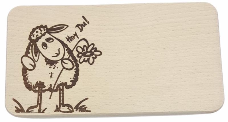 Planche à découper - mouton "Hey You" 22x12 cm