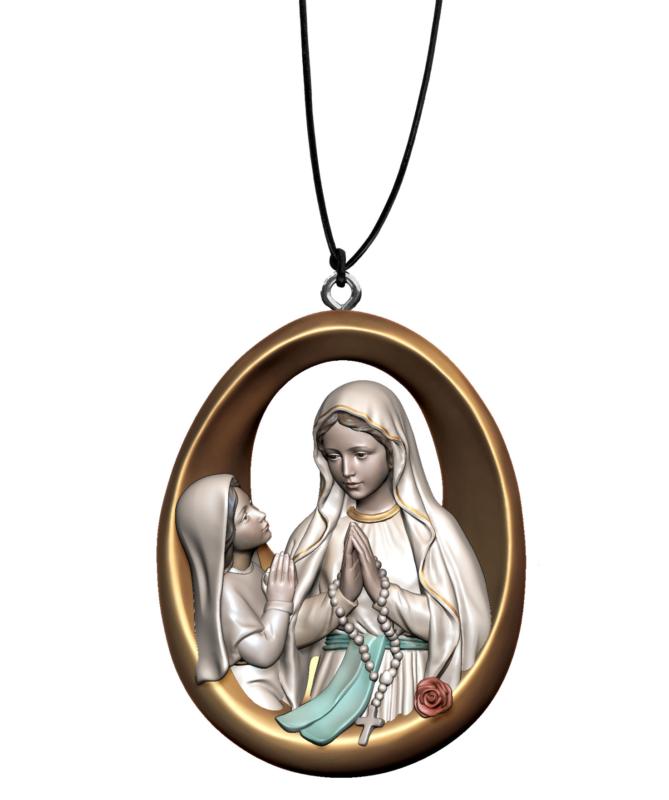 Collier Madone de Lourdes avec Bernadette