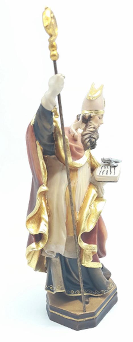 Germanus sculpté avec un livre en bois et deux clés
