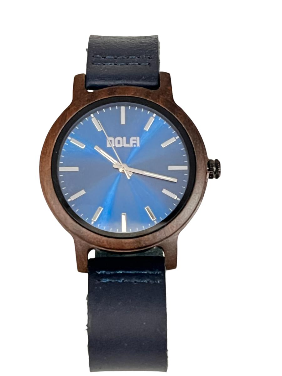 Montre en bois avec bracelet en cuir Modèle Dino