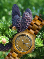 Montre unisexe en bois naturel, modèle Dobbie