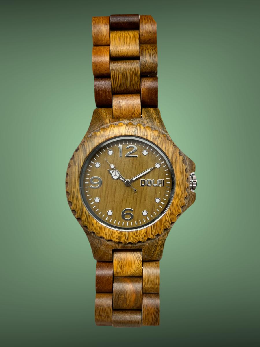 Montre unisexe en bois naturel, modèle Dobbie