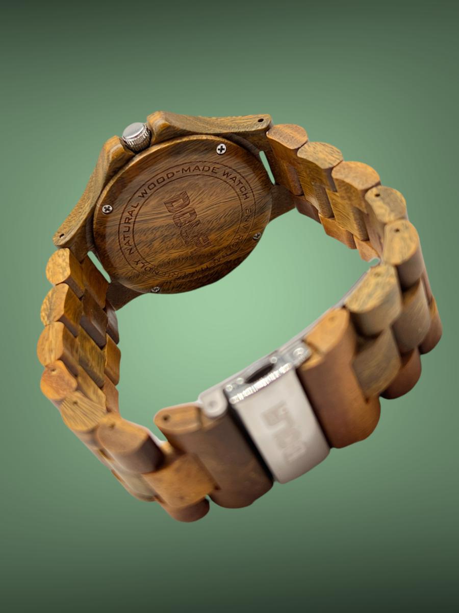 Montre unisexe en bois naturel, modèle Dobbie
