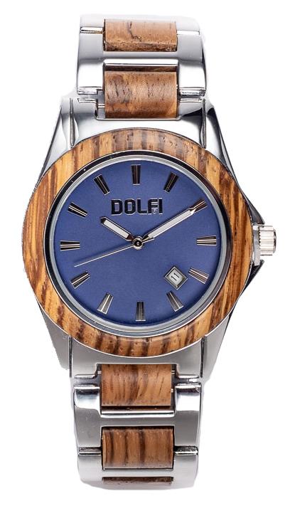 Montre homme en bois d'olivier et acier