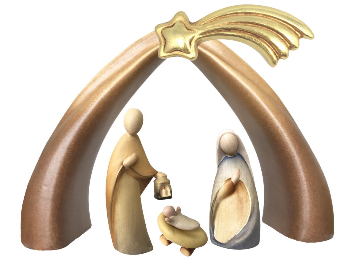 Sainte Famille moderne sculptée en bois