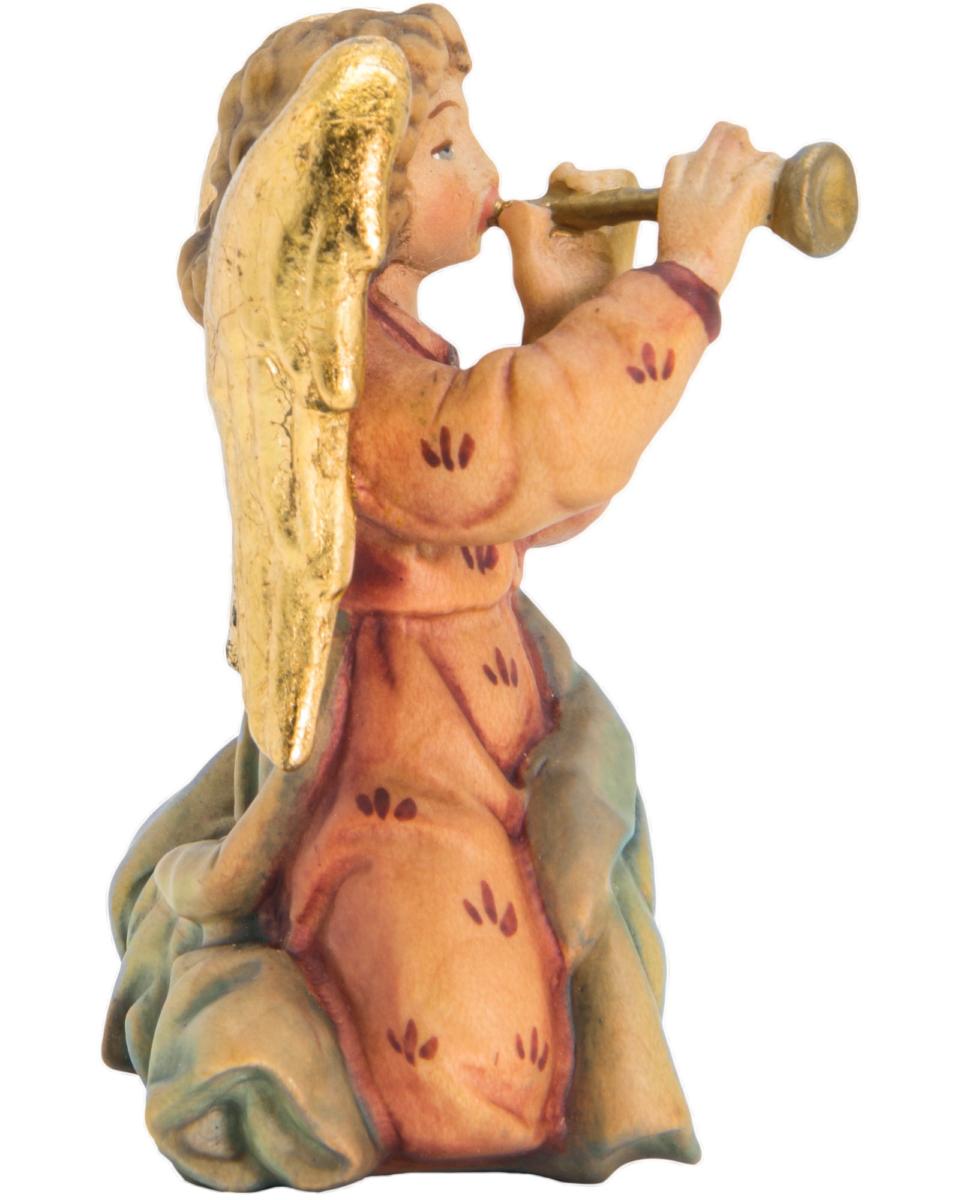 Engel mit Trompete aus Holz - mit Ölfarben lasiert