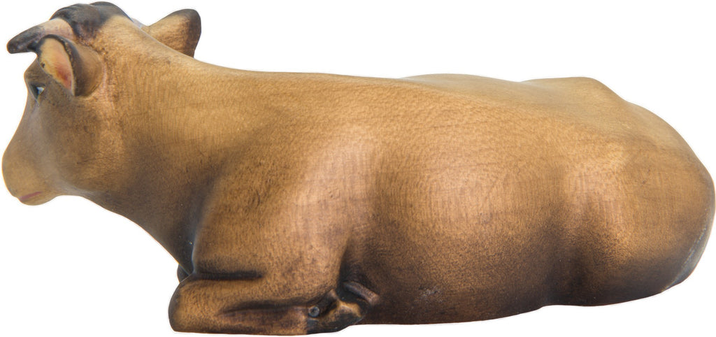 Bœuf couché sculpté en bois